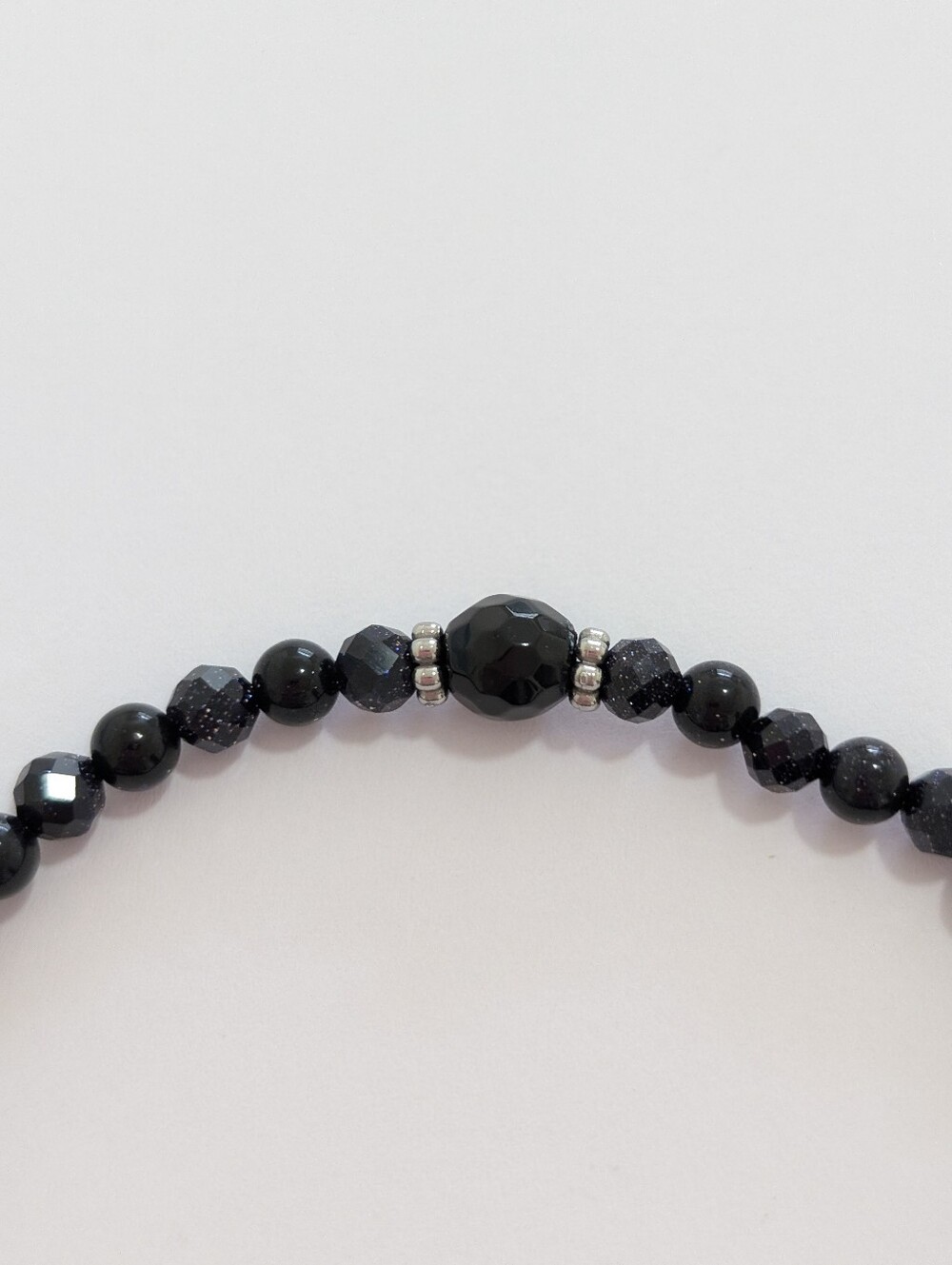 Blue Sandstone/Onyx Bracelet - Picture 3 of 5